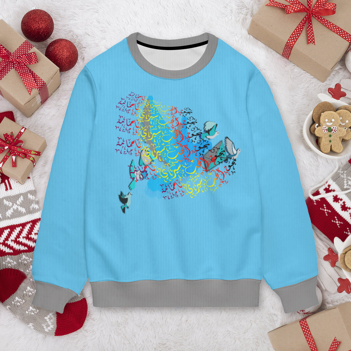 سترة برقبة دائرية مطبوعة بالكامل | 95% بوليستر + 5% سباندكس - الصورة 6