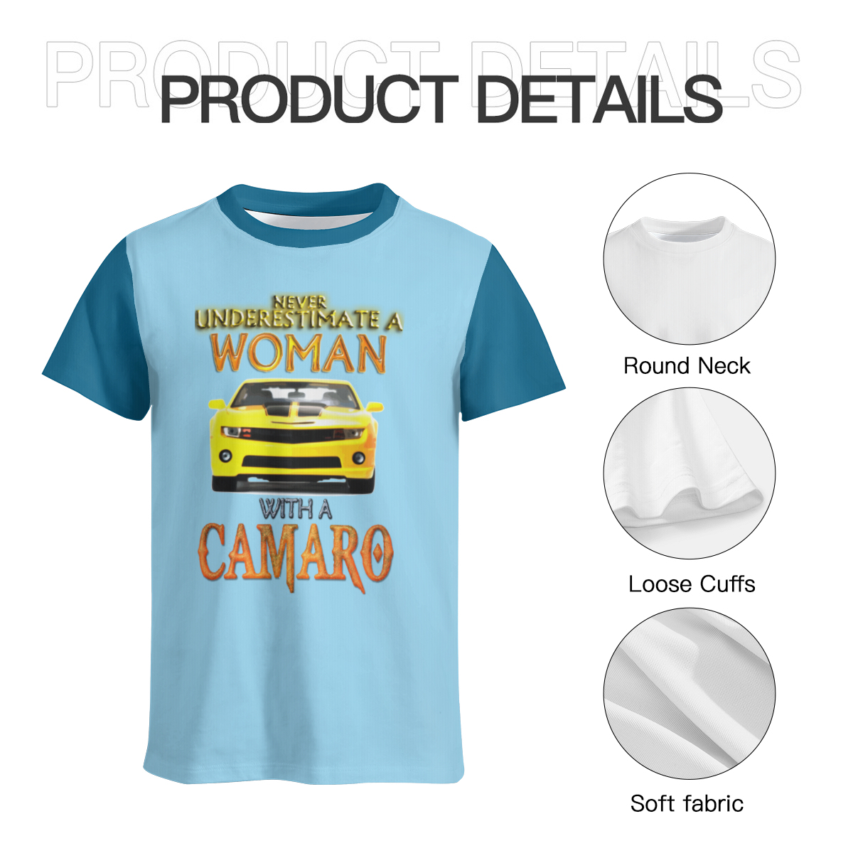 تي شيرت رجالي مطبوع لمحبي قيادة السيارات (قماش سادة) - الصورة 5