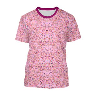 تي شيرت نسائي بأكمام قصيرة (تصميم بنقشة متعدد الألوان)