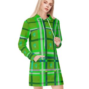 فستان نسائي كاجوال (عفوي) بأكمام طويلة مطبوع بشعار نادي مع هودي وسويت شيرت