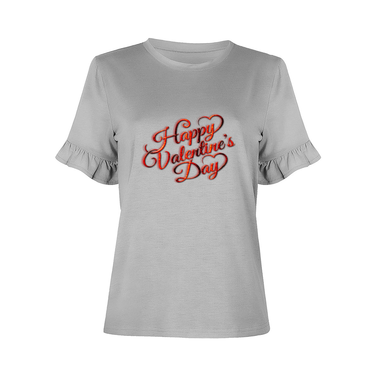 تي شيرت نسائي بأكمام قصيرة وكشكشة بوليستر - الصورة 6