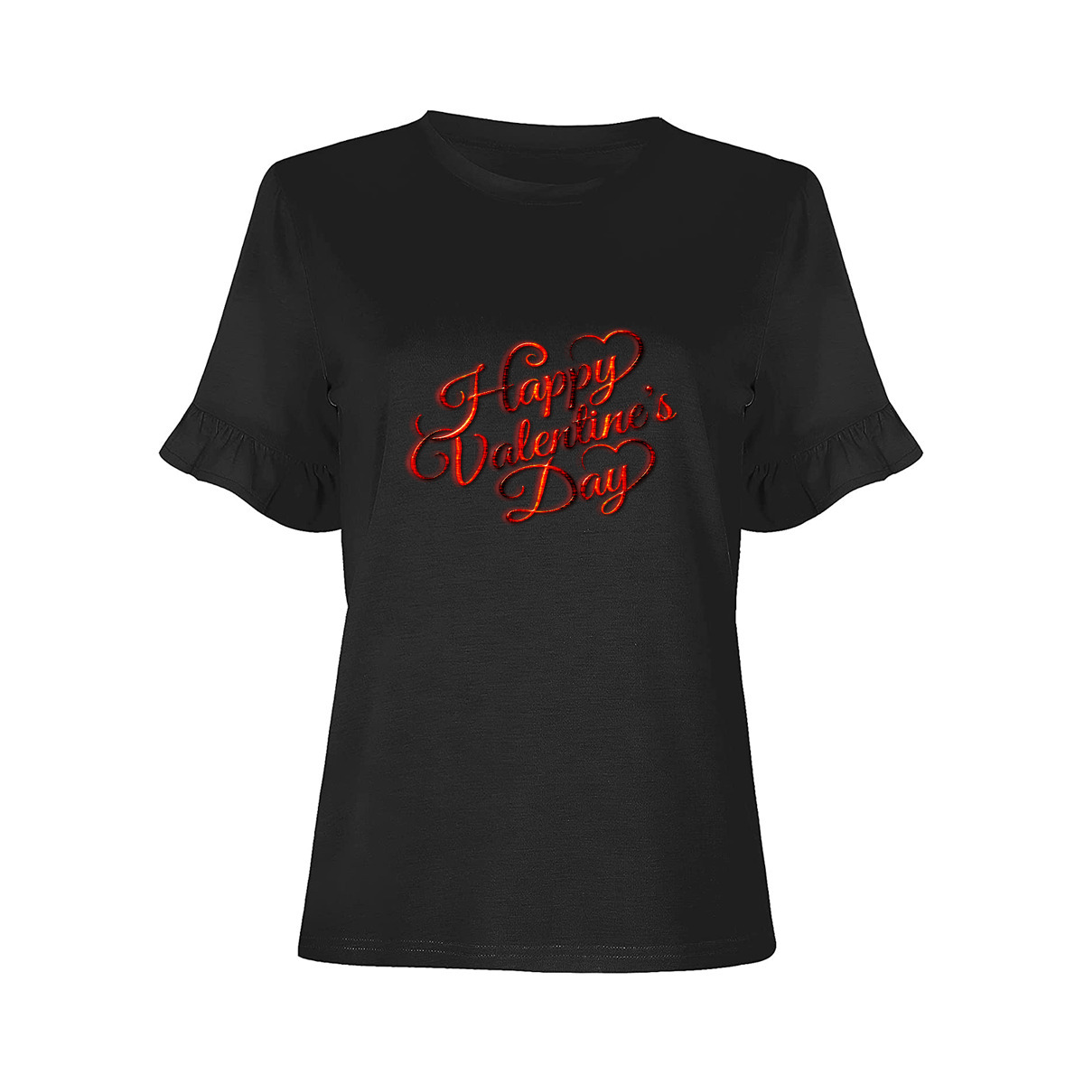 تي شيرت نسائي بأكمام قصيرة وكشكشة بوليستر - الصورة 7