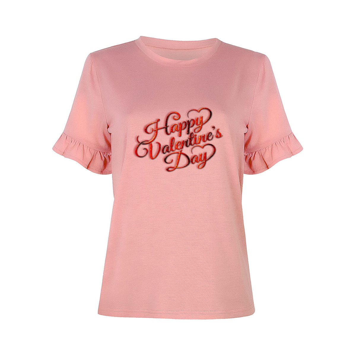 تي شيرت نسائي بأكمام قصيرة وكشكشة بوليستر - الصورة 10