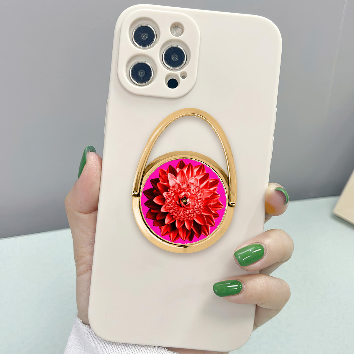 حامل دائري للهاتف الجوال زهرة ماكرو سريالية - الصورة 3