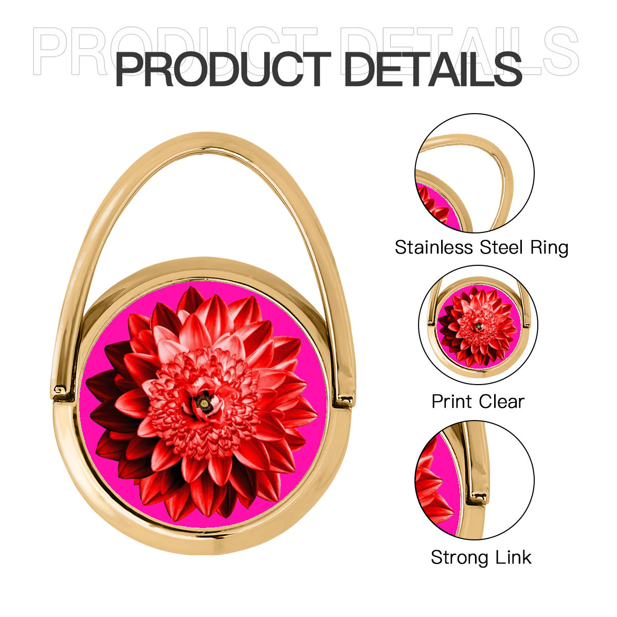 حامل دائري للهاتف الجوال زهرة ماكرو سريالية - الصورة 5