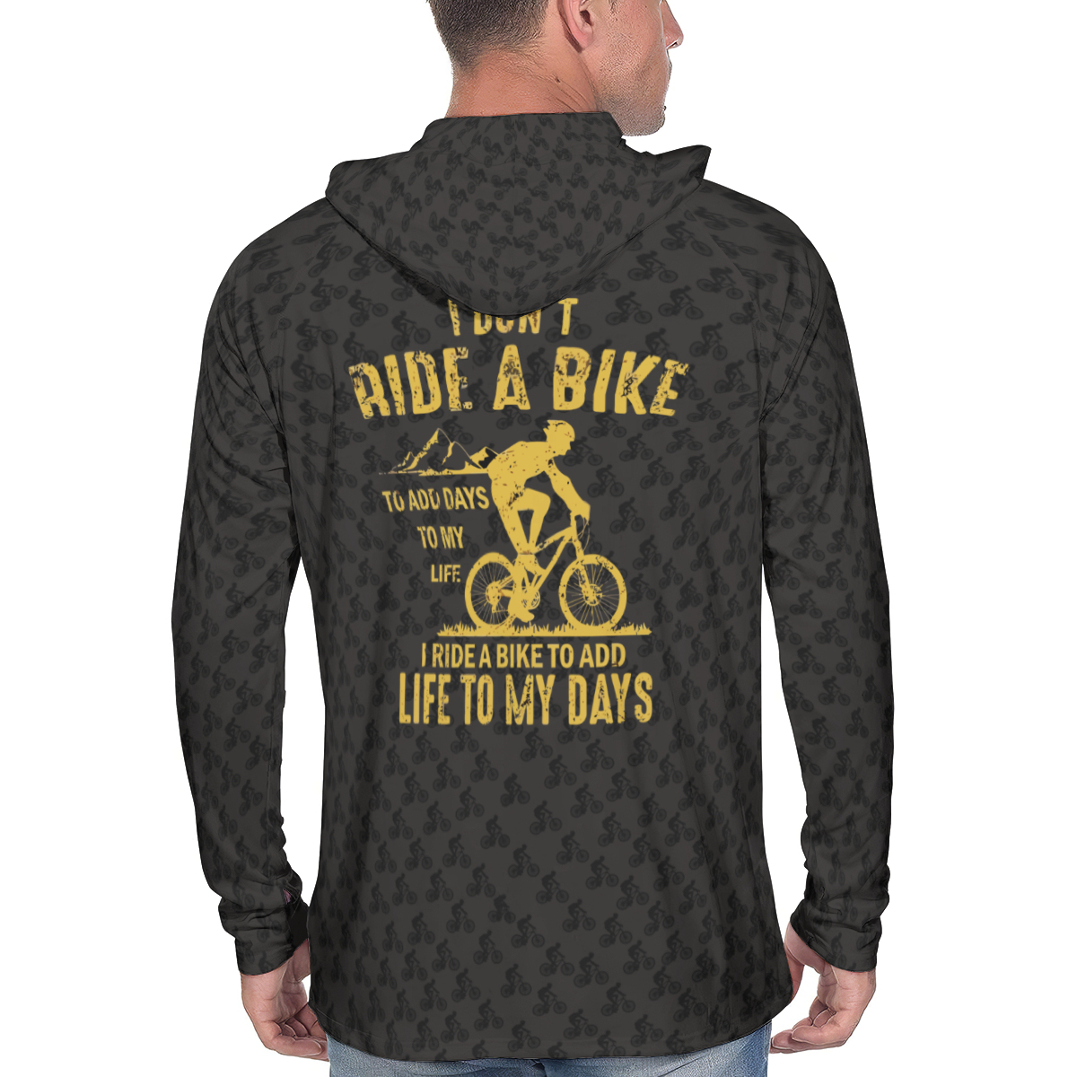 هودي رجالي مطبوع لمحبي الدراجات بأكمام طويلة وغطاء رأس - الصورة 4