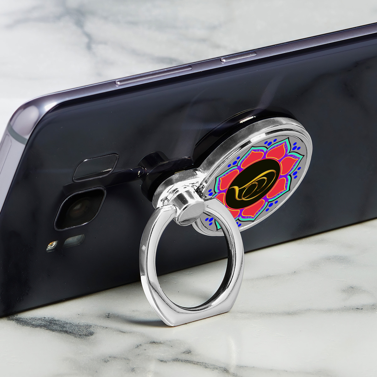 Jحامل للهاتف المحمول دائري متعدد الوظائف من المعدن حرف - الصورة 2