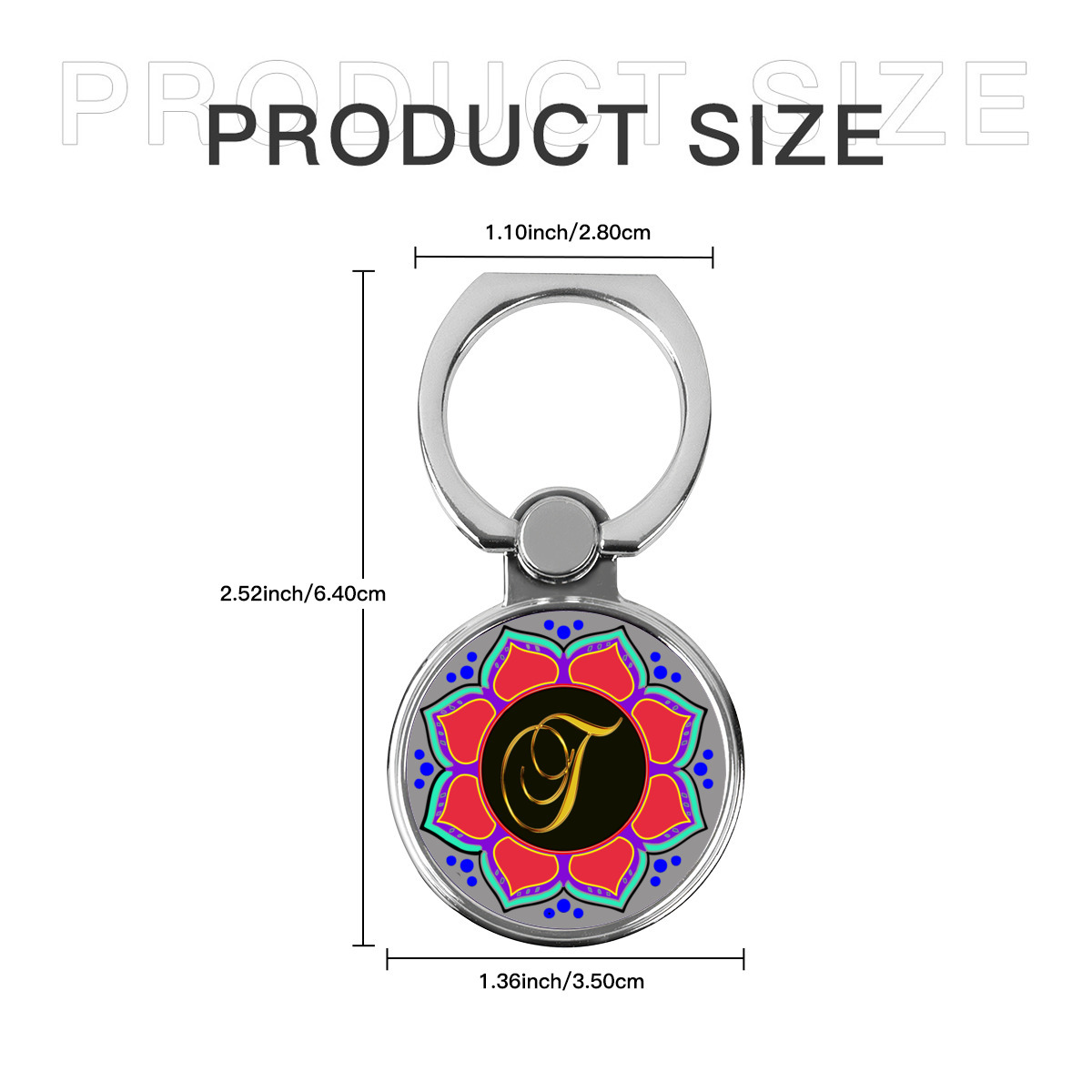 Jحامل للهاتف المحمول دائري متعدد الوظائف من المعدن حرف - الصورة 7