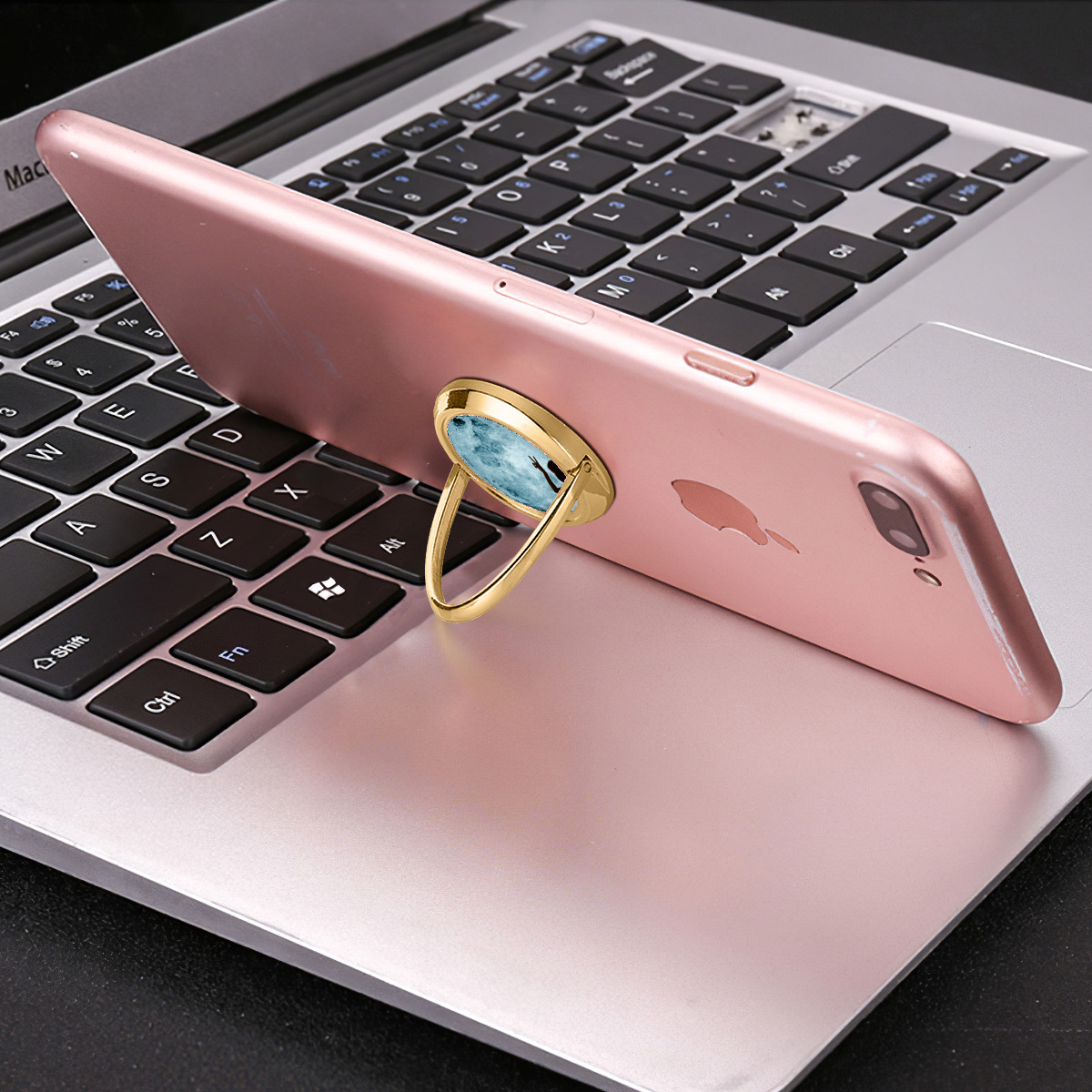 حامل دائري للهاتف الجوال من المعدن نمط القمر - الصورة 2