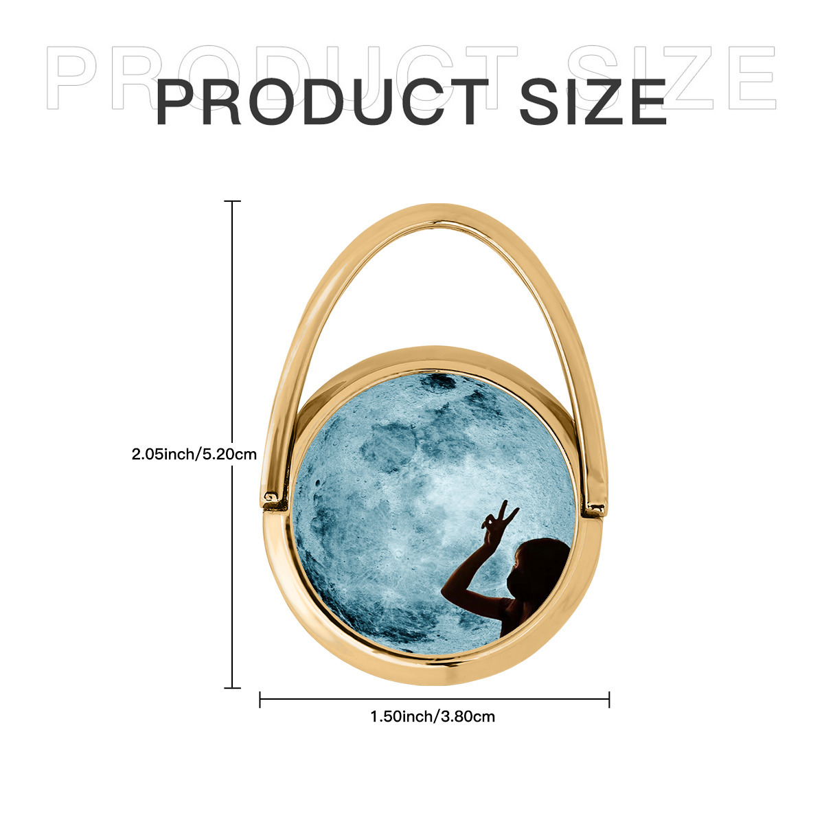 حامل دائري للهاتف الجوال من المعدن نمط القمر - الصورة 7