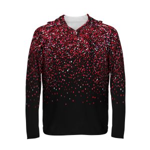 هودي رجالي مطبوع بنقشة ملونة بأكمام طويلة وغطاء رأس