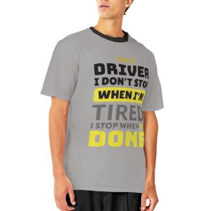 تي شيرت رجالي برقبة دائرية لمحبي القيادة بمقاس الاتحاد الأوروبي