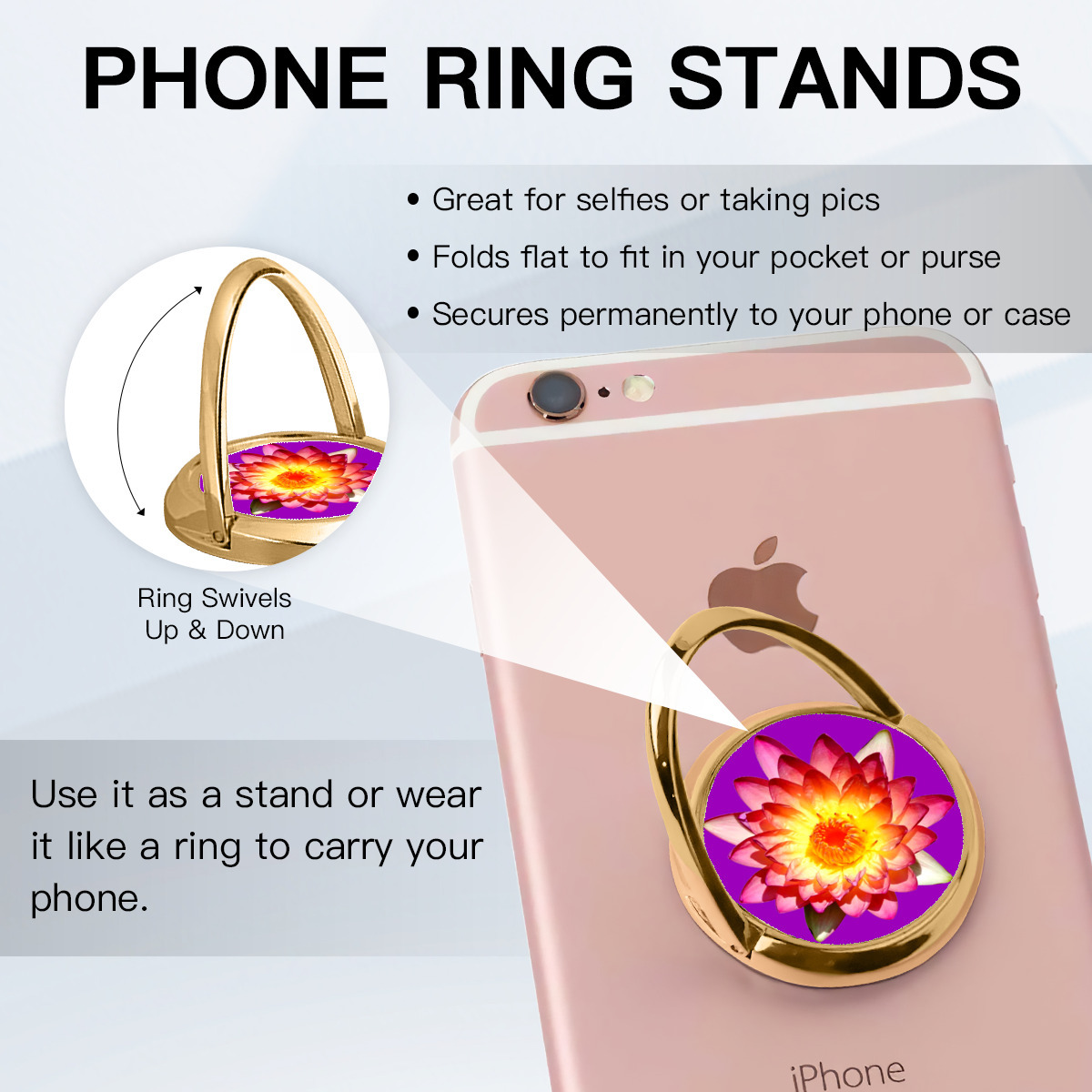 حامل لهاتف الموبايل نمط لزهرة الزنبق المائي - الصورة 4