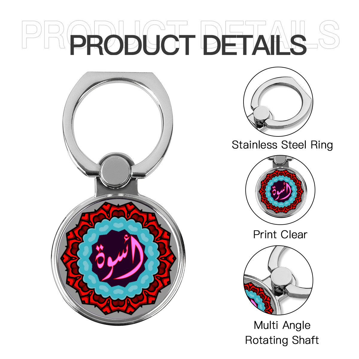 حامل للهاتف المحمول دائري متعدد الوظائف من المعدن بأسم أسوه - الصورة 5