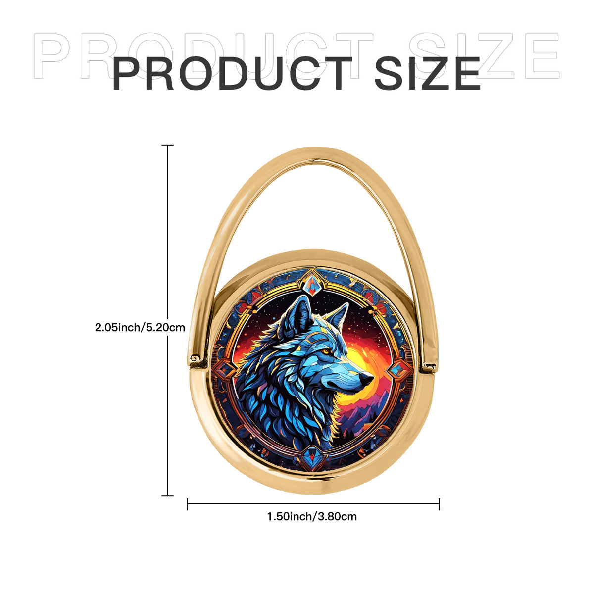 حامل دائري للهاتف الجوال من المعدن نمط ذئب - الصورة 7