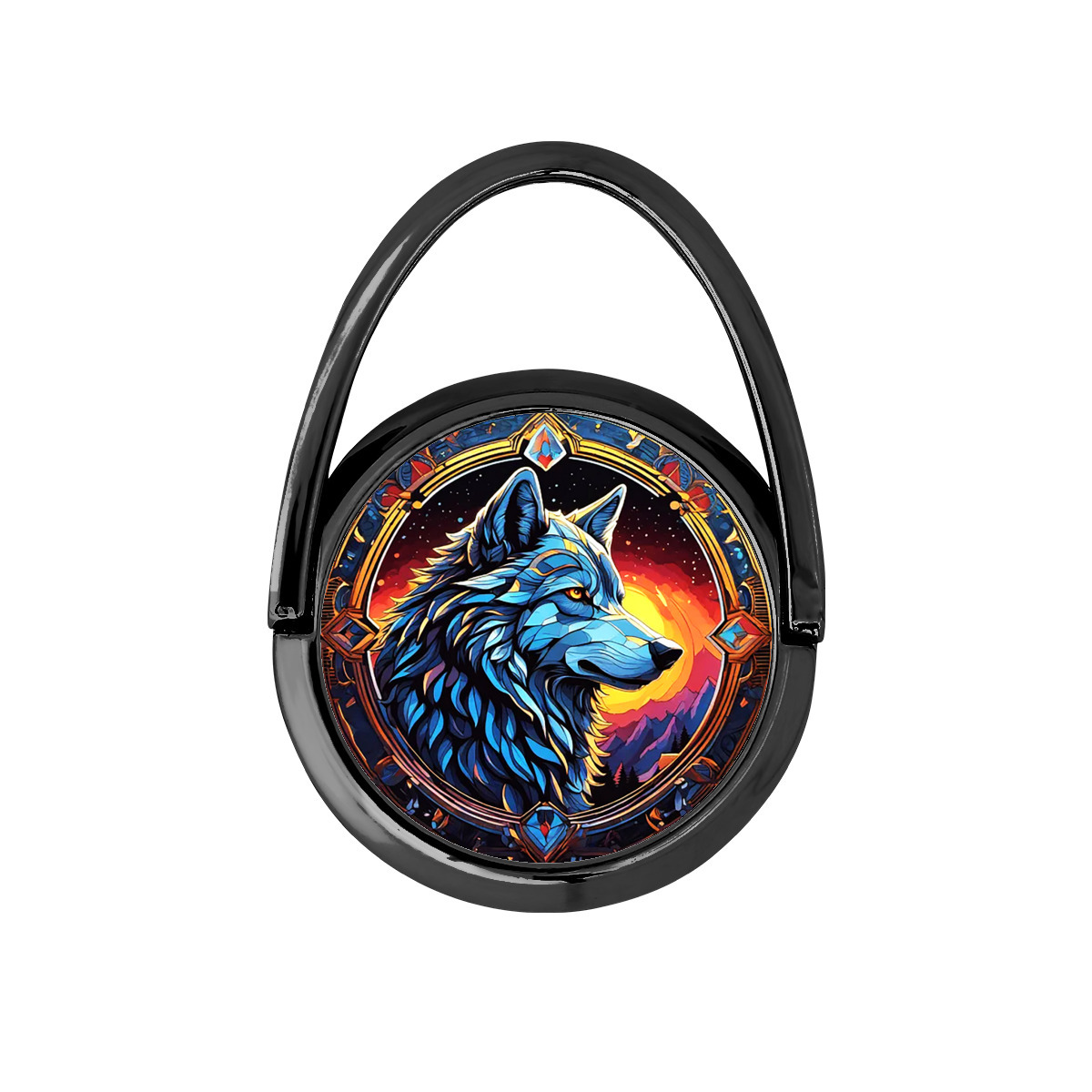 حامل دائري للهاتف الجوال من المعدن نمط ذئب - الصورة 10