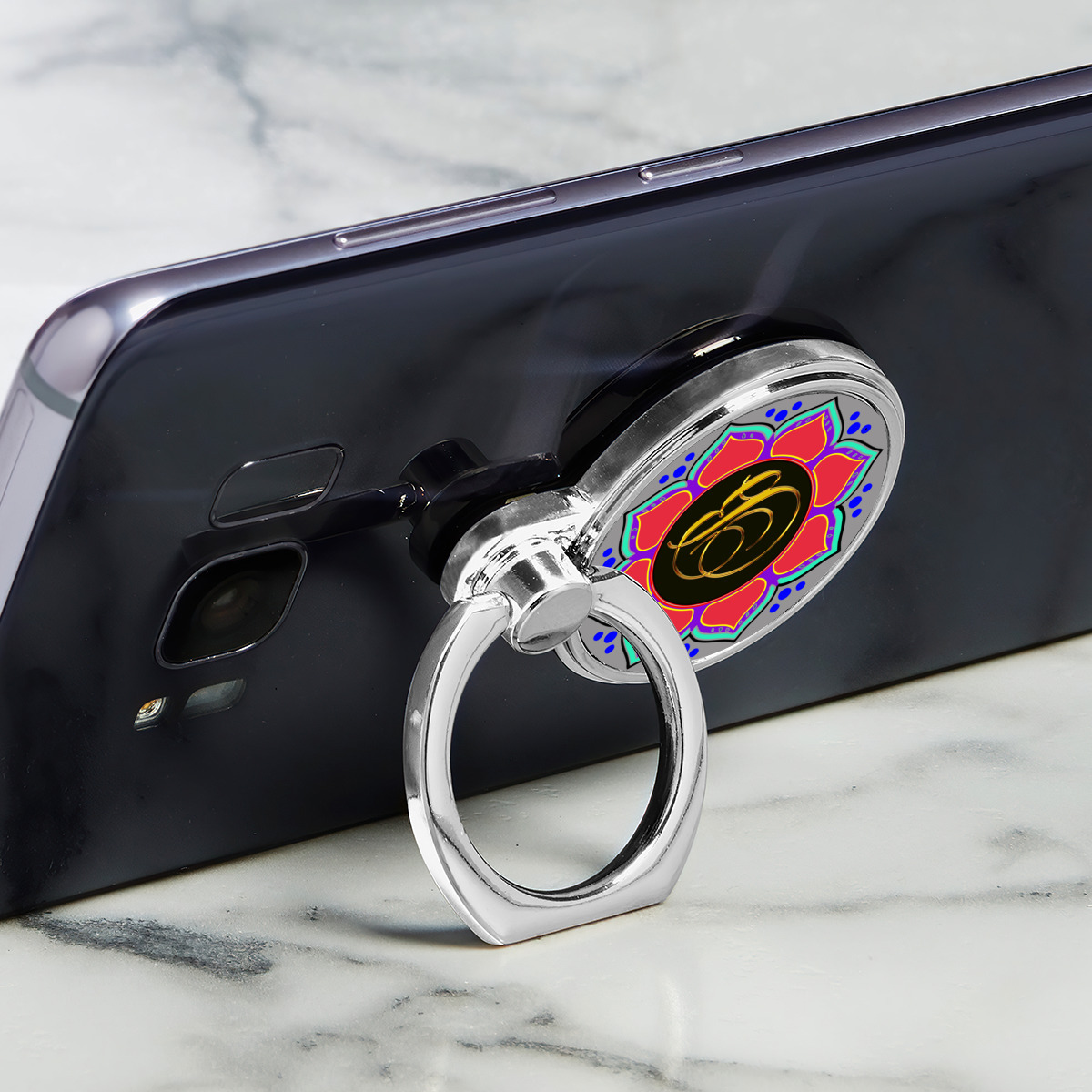 Bحامل للهاتف المحمول دائري متعدد الوظائف من المعدن حرف - الصورة 2