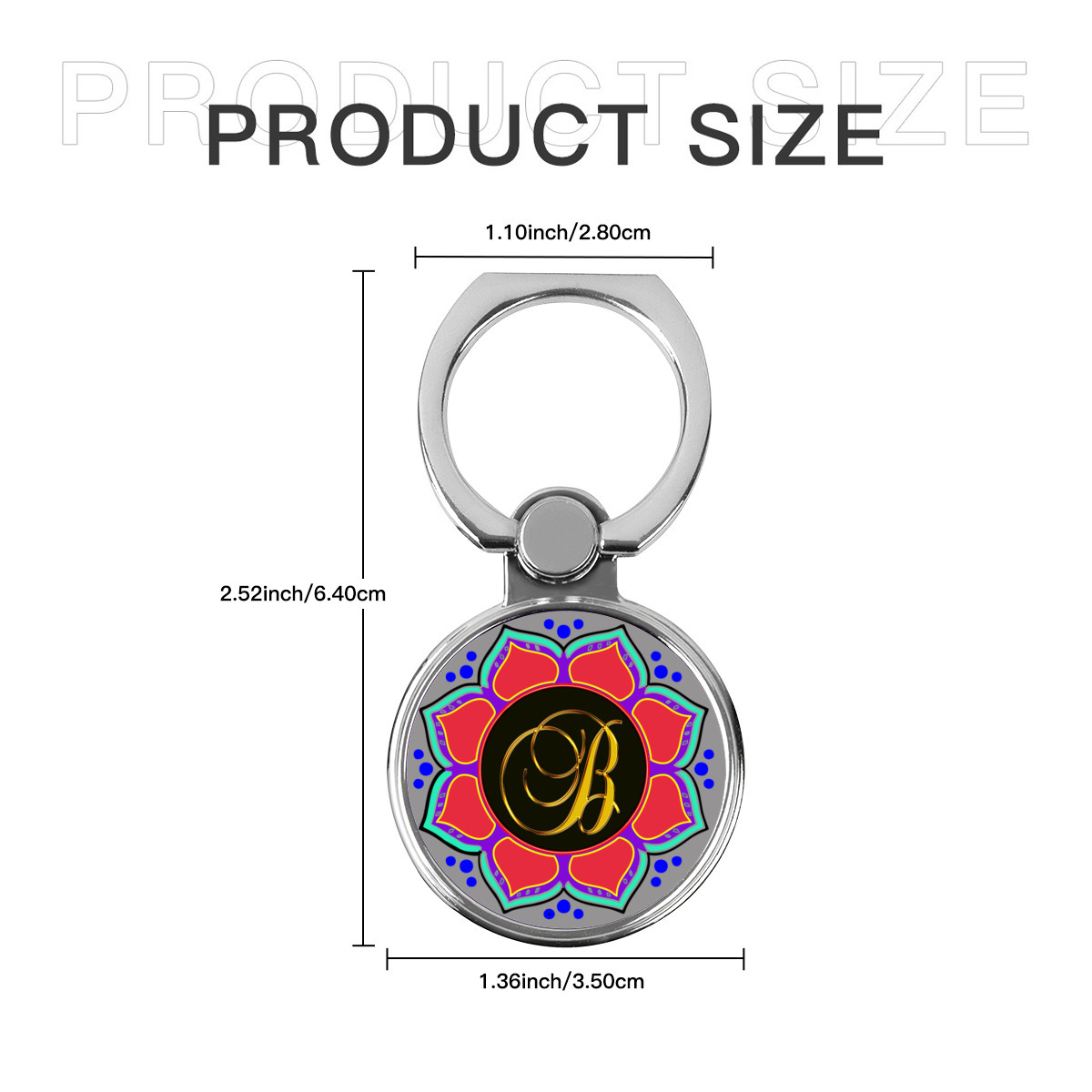 Bحامل للهاتف المحمول دائري متعدد الوظائف من المعدن حرف - الصورة 7