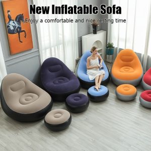 كرسي أريكة مريح قابل للطي مع مسند للقدمين، مناسب للاستخدام في الهواء الطلق