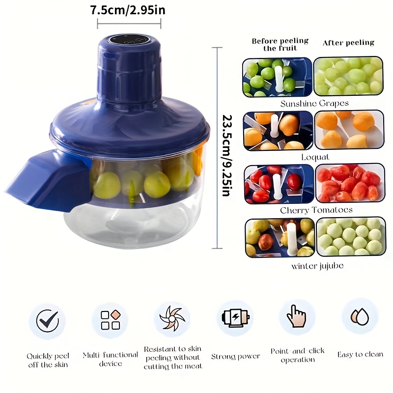 مقشرة فواكه وخضروات وثوم كهربائية، بطارية طويلة الأمد - الصورة 4